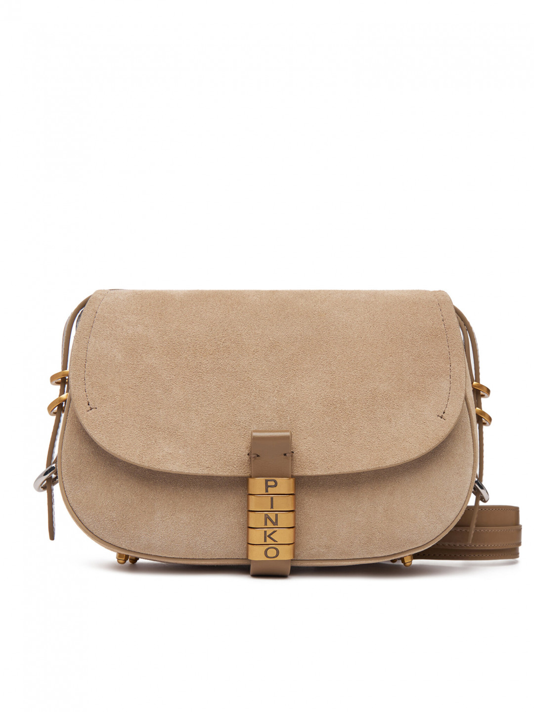 PINKO Kabelka Saddle Mini PE PLTT 103831 A29N Béžová